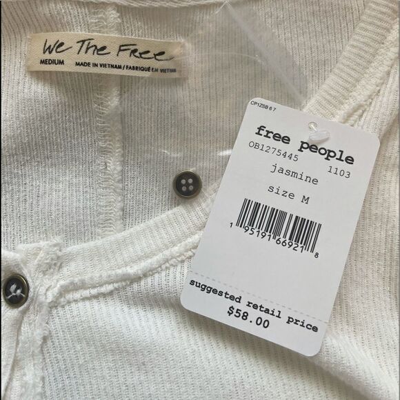 FREE PEOPLE Buttons Down Cropped Top.Size M - Picture 6 of 13